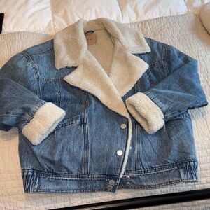 Denim Sherpa-Lined Jacket
